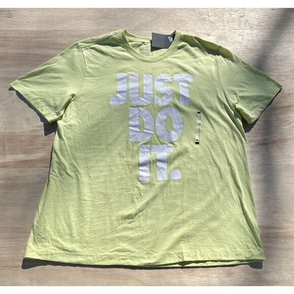 Nike JUST DO IT Spell Out Short Sleeve Crew Neck T-Shirt‎ Green Sz. XL NWT - Picture 1 of 7